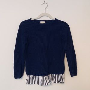 Crewcuts Navy Peplum Stripe Sweater